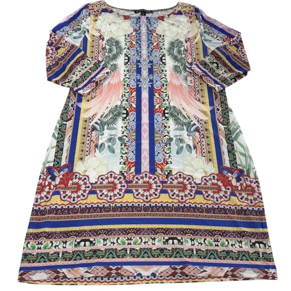 Boston Proper Dress Womens Large Boho Floral Abstract Boho Coastal Mini - Picture 2 of 9